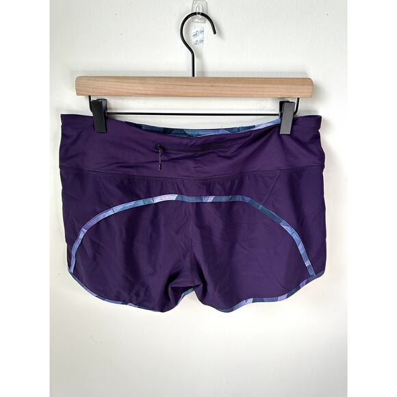 Lululemon Speed Up Short 2.5" Size 8 Purple & Design - Picture 1 of 3